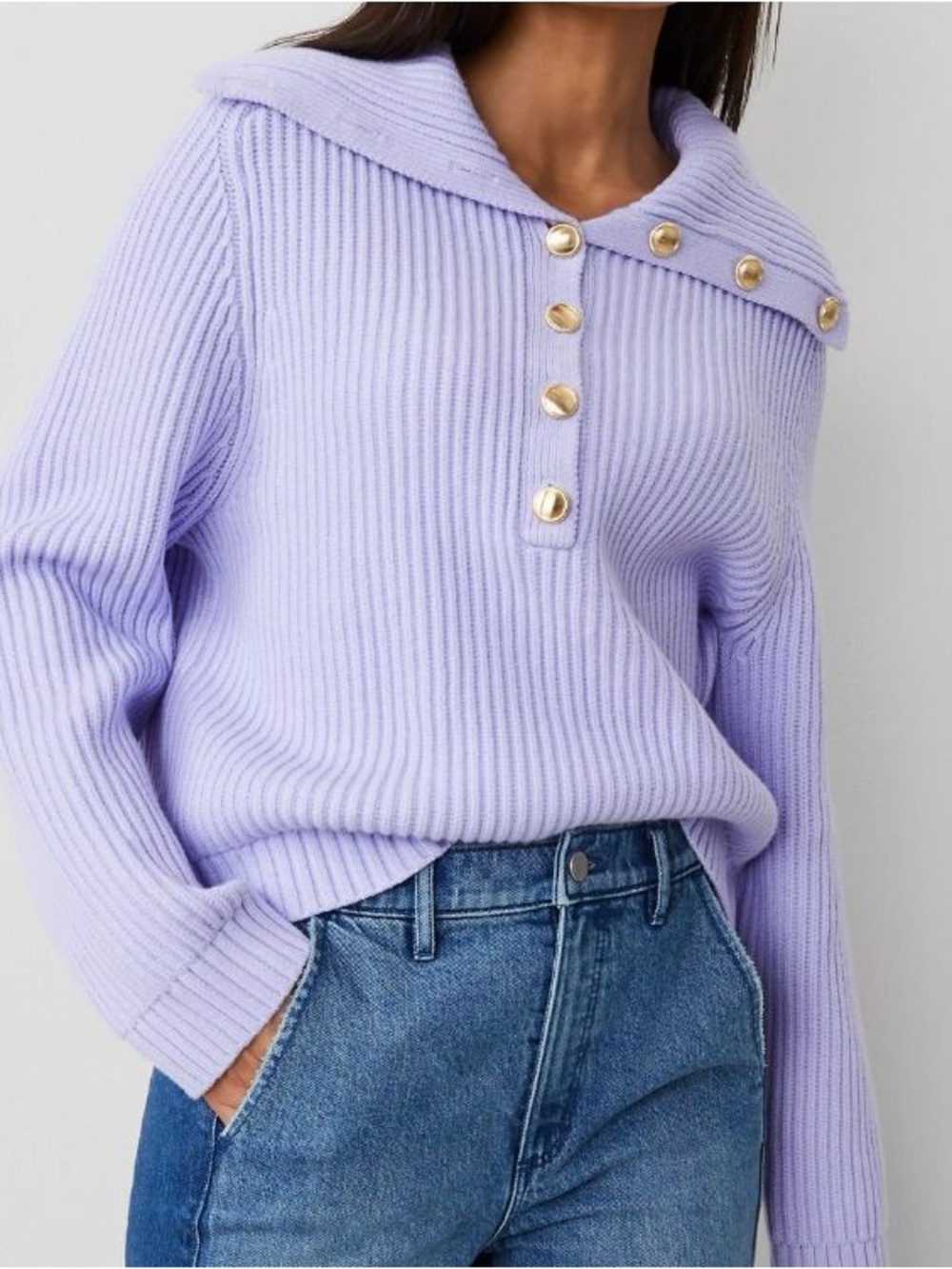NWT Ann Taylor purple sweater size L